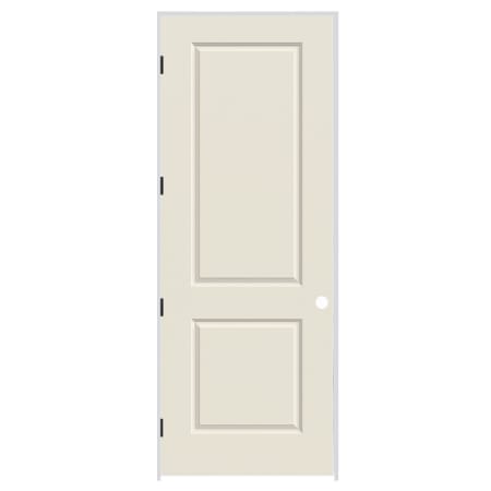 Trimlite 34" x 96" Primed 2-Panel Carrera Molded Hollow Core 6-9/16" Jamb Right Hand Prehung Door with Black Hinges Primed