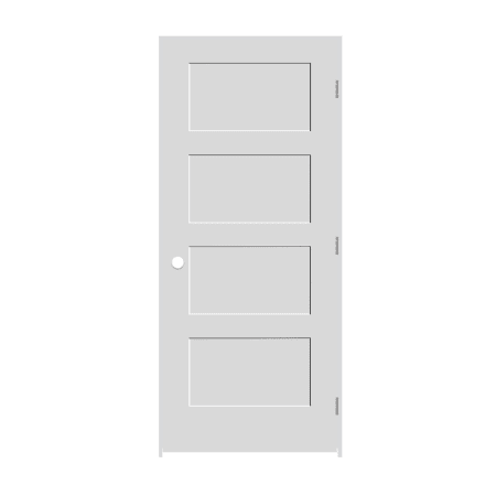 Trimlite 26" by 80" Shaker 4-Panel Left Handed Interior Pre-Hung Passage Door with Brushed Chrome Hinges and 7-1/4" Door Jamb Primed