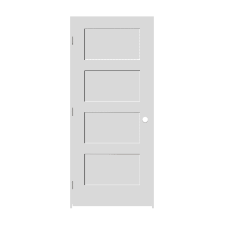 Trimlite 26" by 80" Shaker 4-Panel Right Handed Interior Pre-Hung Passage Door with Satin Nickel Hinges and 6-9/16" Door Jamb Primed