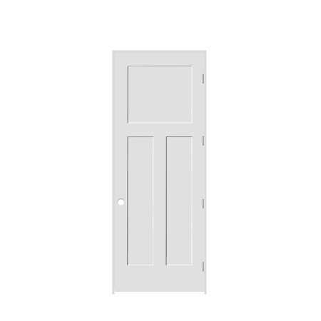 Trimlite 26" by 96" Shaker 1+2-Panel Left Hand Handed Interior Pre-Hung Passage Door with Satin Nickel Hinges and 6-9/16" Door Jamb Primed