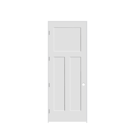 Trimlite 26" by 96" Shaker 1+2-Panel Right Hand Handed Interior Pre-Hung Passage Door with Satin Nickel Hinges and 6-9/16" Door Jamb Primed