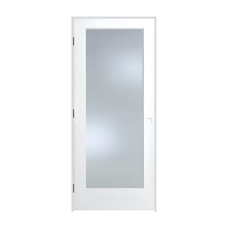 Trimlite 28" by 80" 1 Clear Glass Lite Right Handed Ovolo Edge Interior French Door with Black Hinges and 4-9/16" Door Jamb Primed