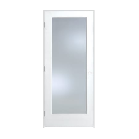 Trimlite 28" by 80" 1 Clear Glass Lite Right Handed Ovolo Edge Interior French Door with Brushed Chrome Hinges and 4-9/16" Door Jamb Primed