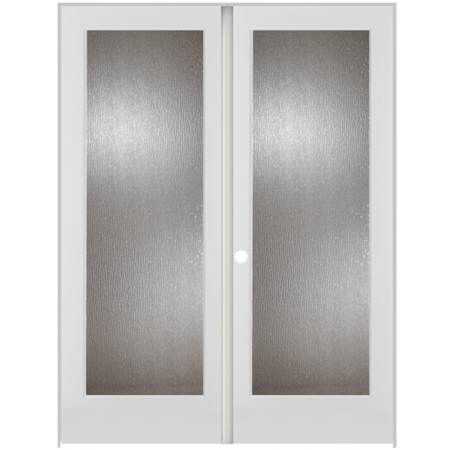 Trimlite 56" by 80" 2 Rain Glass Lite Right Hand Active Ovolo Edge Interior Double French Door with Astragal, Oil Rubbed Bronze Hinges and 6-9/16" Door Jamb Primed