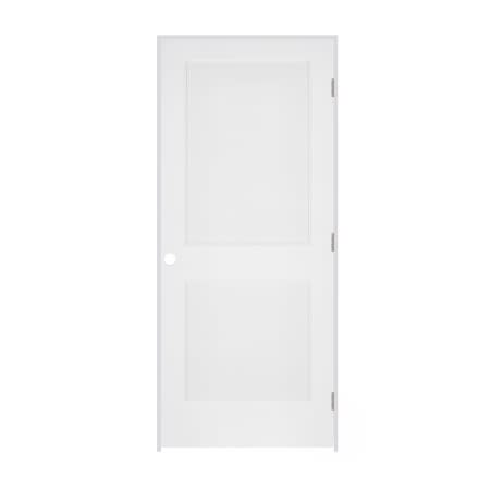 Trimlite 28" by 80" 2-Panel Colonial Left Handed Ovolo Edge Interior Prehung Passage Door with Satin Nickel Hinges and 6-9/16" Door Jamb Primed