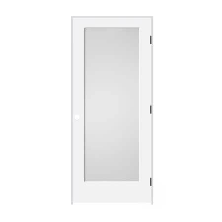 Trimlite 28" by 80" 1-Lite Shaker Left Handed Interior Prehung Passage Door with Black Hinges and 4-9/16" Door Jamb Primed