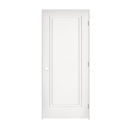 Trimlite 28" by 80" 2-Step Shaker 1-Panel Left Handed Interior Pre-Hung Passage Door with Satin Nickel Hinges and 4-9/16" Door Jamb Primed
