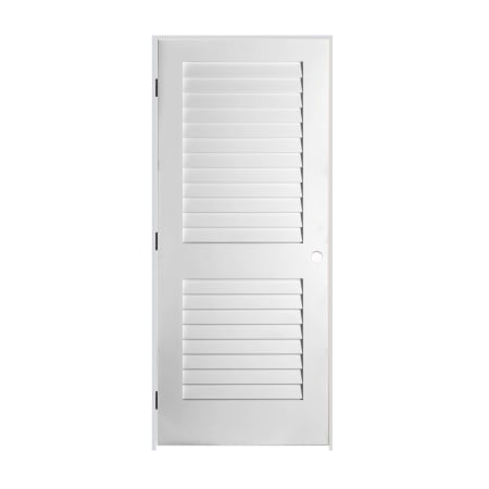Trimlite 28" by 80" Louver Left Handed Pre-Hung Interior Passage Door with 6-9/16" Door Jamb and Black Hinges Primed