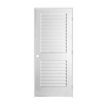 Trimlite 28" by 80" Louver Right Handed Pre-Hung Interior Passage Door with 6-9/16" Door Jamb and Satin Nickel Hinges Primed