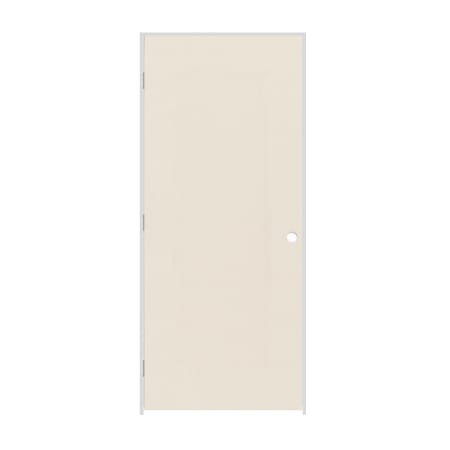Trimlite 28" x 80" Primed Hardboard Hollow Core Flush 4-9/16" Jamb Right Hand Prehung Door with Brushed Chrome Hinges Primed