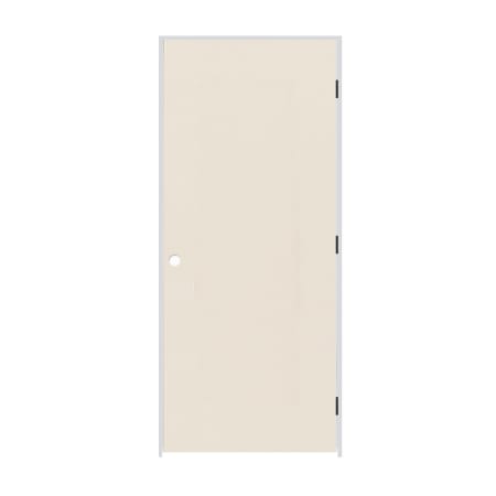 Trimlite 28" x 80" Primed Hardboard Solid Core Flush 6-9/16" Jamb Left Hand Prehung Door with Oil Rubbed Bronze Hinges Primed