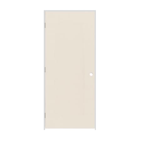 Trimlite 28" x 80" Primed Hardboard Solid Core Flush 7-1/4" Jamb Right Hand Prehung Door with Satin Nickel Hinges Primed