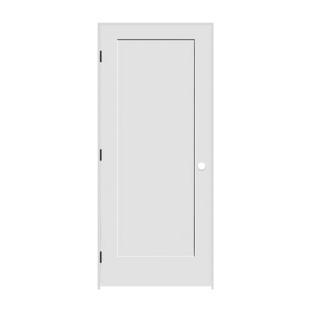 Trimlite 28" by 84" Shaker 1 Panel Right Handed Interior Prehung Passage Door with Black Hinges and 4-9/16" Door Jamb Primed