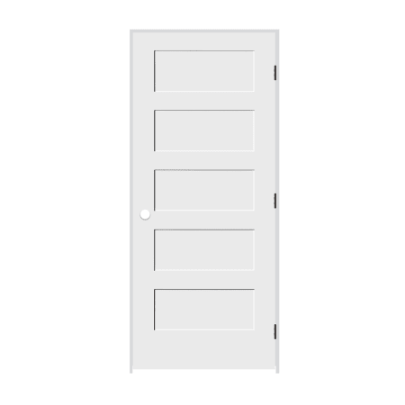 Trimlite 28" by 84" Shaker 5 Panel Left Handed Interior Prehung Passage Door with Oil Rubbed Bronze Hinges and 4-9/16" Door Jamb Primed