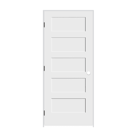 Trimlite 28" by 84" Shaker 5 Panel Right Handed Interior Prehung Passage Door with Oil Rubbed Bronze Hinges and 7-1/4" Door Jamb Primed