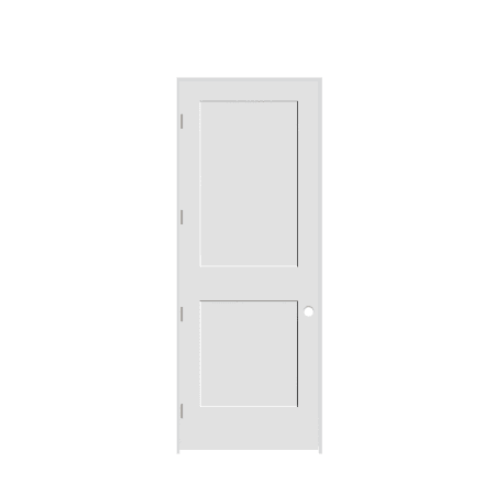 Trimlite 28" by 96" Shaker 2-Panel Right Hand Handed Interior Pre-Hung Passage Door with Satin Nickel Hinges and 7-1/4" Door Jamb Primed