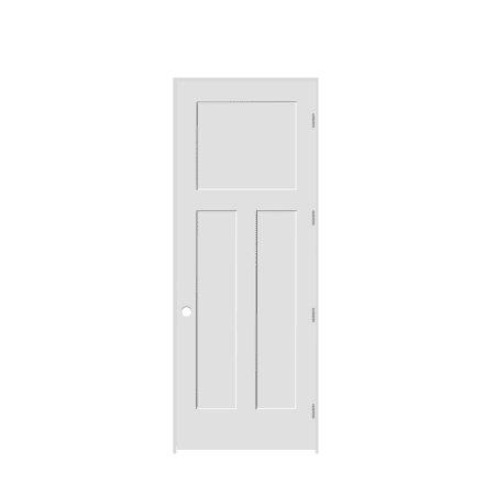 Trimlite 28" by 96" Shaker 1+2-Panel Left Hand Handed Interior Pre-Hung Passage Door with Brushed Chrome Hinges and 6-9/16" Door Jamb Primed