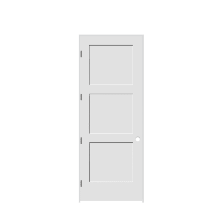 Trimlite 28" by 96" Shaker 3-Panel Equal Right Hand Handed Interior Pre-Hung Passage Door with Oil Rubbed Bronze Hinges and 4-9/16" Door Jamb Primed