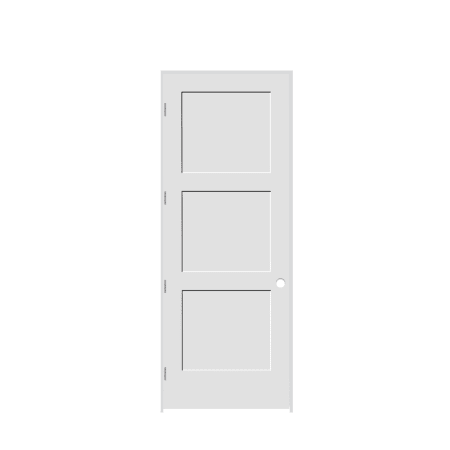 Trimlite 28" by 96" Shaker 3-Panel Right Hand Handed Interior Pre-Hung Passage Door with Brushed Chrome Hinges and 6-9/16" Door Jamb Primed