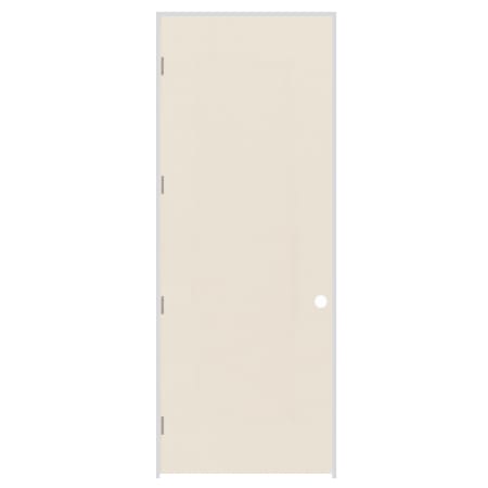 Trimlite 28" x 96" Primed Hardboard Solid Core Flush 4-9/16" Jamb Right Hand Prehung Door with Brushed Chrome Hinges Primed
