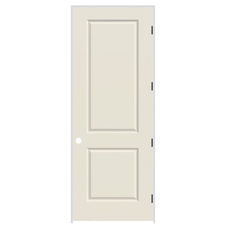 Trimlite 28" x 96" Primed 2-Panel Carrera Molded Solid Core 6-9/16" Jamb Left Hand Prehung Door with Oil Rubbed Bronze Hinges Primed