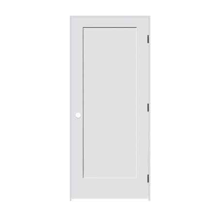 Trimlite 30" by 80" 1-Panel Shaker Left Handed Interior Prehung Fire Rated Passage Door with Black Hinges and 4 9/16" Door Jamb - Bronze Sill Primed