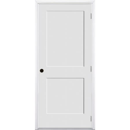 Trimlite 30" by 80" 2-Panel Shaker Left Handed Interior Prehung Fire Rated Passage Door with Satin Nickel Hinges and 4 9/16" Door Jamb - Mill Sill Primed