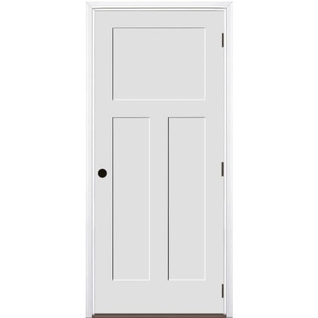 Trimlite 30" by 80" 1+2-Panel Shaker Left Handed Interior Prehung Fire Rated Passage Door with Oil Rubbed Bronze Hinges and 7 1/4" Door Jamb - Mill Sill Primed