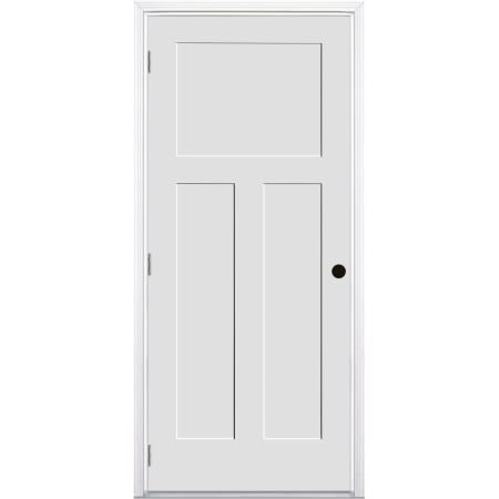 Trimlite 30" by 80" 1+2-Panel Shaker Right Handed Interior Prehung Fire Rated Passage Door with Satin Nickel Hinges and 6 9/16" Door Jamb - Bronze Sill Primed