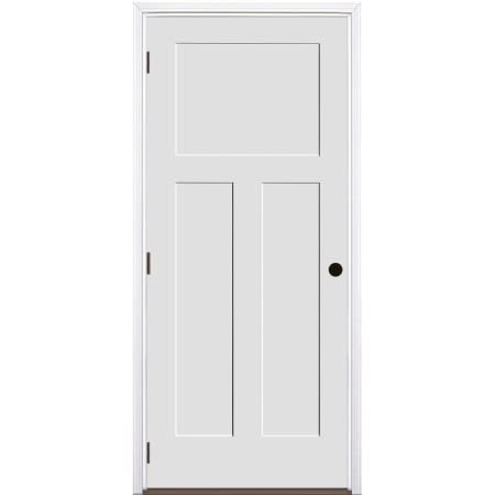 Trimlite 30" by 80" 1+2-Panel Shaker Right Handed Interior Prehung Fire Rated Passage Door with Black Hinges and 6 9/16" Door Jamb - Bronze Sill Primed