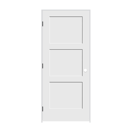 Trimlite 30" by 80" 3-Panel Shaker Right Handed Interior Prehung Fire Rated Passage Door with Oil Rubbed Bronze Hinges and 6 9/16" Door Jamb - Bronze Sill Primed