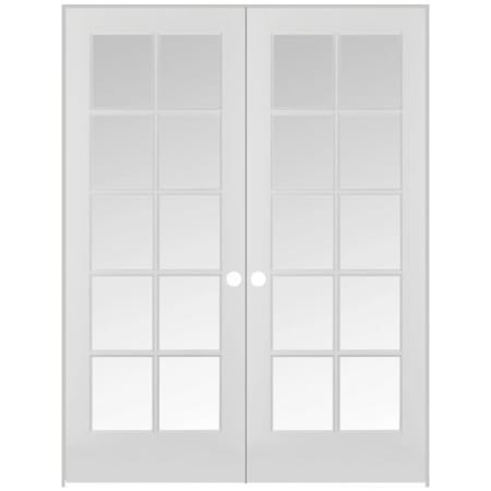 Trimlite 60" by 80" 20 Clear Glass Lite Ovolo Edge Interior Double French Door with Ball Catch, Brushed Chrome Hinges and 6-9/16" Door Jamb Primed