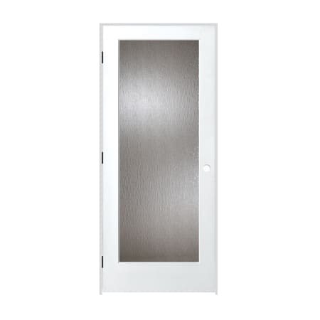 Trimlite 30" by 80" 1 Rain Glass Lite Right Handed Ovolo Edge Interior French Door with Black Hinges and 4-9/16" Door Jamb Primed
