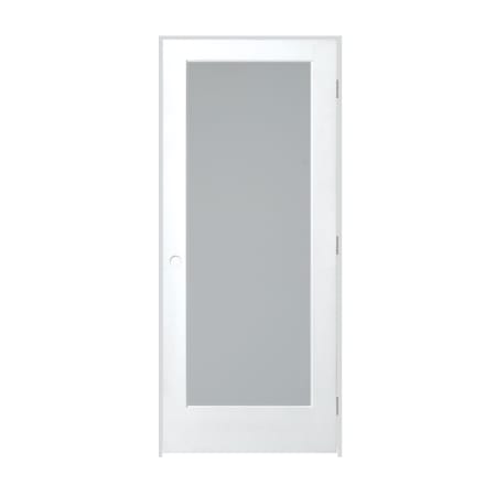 Trimlite 30" by 80" 1 Frosted Glass Lite Left Handed Ovolo Edge Interior French Door with Satin Nickel Hinges and 6-9/16" Door Jamb Primed