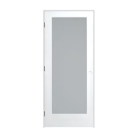 Trimlite 30" by 80" 1 Frosted Glass Lite Right Handed Ovolo Edge Interior French Door with Black Hinges and 4-9/16" Door Jamb Primed