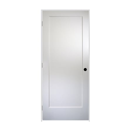 Trimlite 30" by 80" 1 Panel Bevel Shaker Right Handed Interior Prehung Passage Door with Brushed Chrome Hinges and 6-9/16" Door Jamb Unfinished