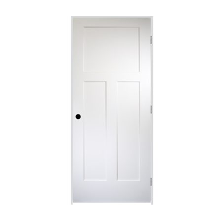 Trimlite 30" by 80" 3 Panel Bevel Shaker Left Handed Interior Prehung Passage Door with Oil Rubbed Bronze Hinges and 6-9/16" Door Jamb Unfinished