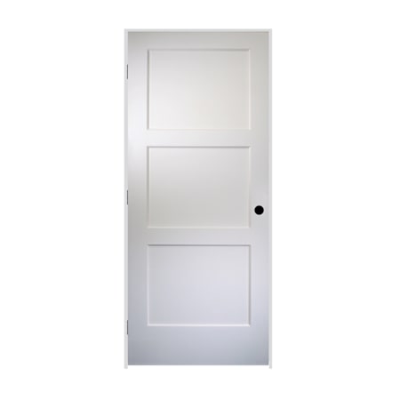 Trimlite 30" by 80" 3 Panel Bevel Shaker Right Handed Interior Prehung Passage Door with Oil Rubbed Bronze Hinges and 6-9/16" Door Jamb Unfinished