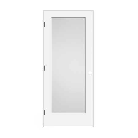 Trimlite 30" by 80" 1-Lite Shaker Right Handed Interior Prehung Passage Door with Oil Rubbed Bronze Hinges and 7-1/4" Door Jamb Primed