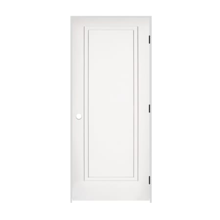 Trimlite 30" by 80" 2-Step Shaker 1-Panel Left Handed Interior Pre-Hung Passage Door with Black Hinges and 4-9/16" Door Jamb Primed
