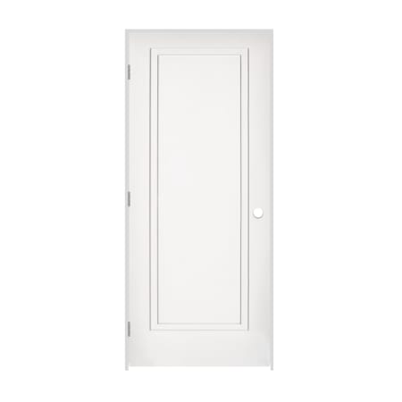 Trimlite 30" by 80" 2-Step Shaker 1-Panel Right Handed Interior Pre-Hung Passage Door with Brushed Chrome Hinges and 4-9/16" Door Jamb Primed