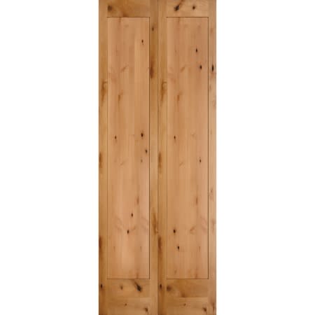 Trimlite 30 Inch by 79 Inch Flat 1-Panel Shaker Interior Bifold Door with Installation Hardware Knotty Alder