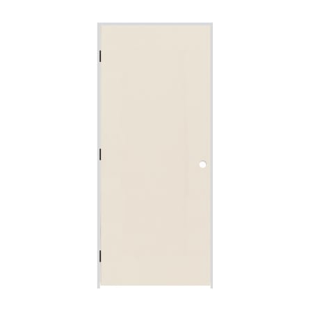 Trimlite 30" x 80" Primed Hardboard Hollow Core Flush 4-9/16" Jamb Right Hand Prehung Door with Black Hinges Primed