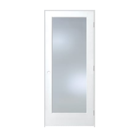 Trimlite 30" by 84" 1 Clear Glass Lite Left Handed Ovolo Edge Interior French Door with Satin Nickel Hinges and 4-9/16" Door Jamb Primed