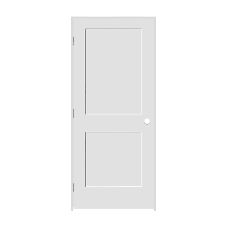Trimlite 30" by 84" Shaker 2 Panel Right Handed Interior Prehung Passage Door with Brushed Chrome Hinges and 4-9/16" Door Jamb Primed