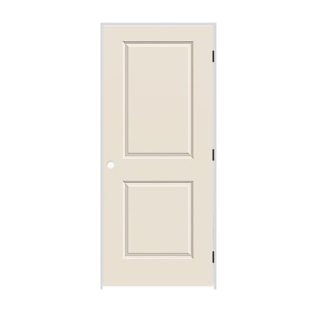 Trimlite 30" x 84" Primed 2-Panel Carrera Molded Hollow Core 4-9/16" Jamb Left Hand Prehung Door with Black Hinges Primed