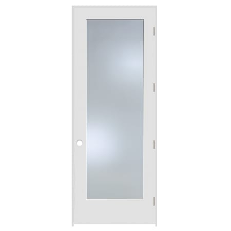 Trimlite 30" by 96" 1 Clear Glass Lite Left Handed Ovolo Edge Interior French Door with Brushed Chrome Hinges and 7-1/4" Door Jamb Primed