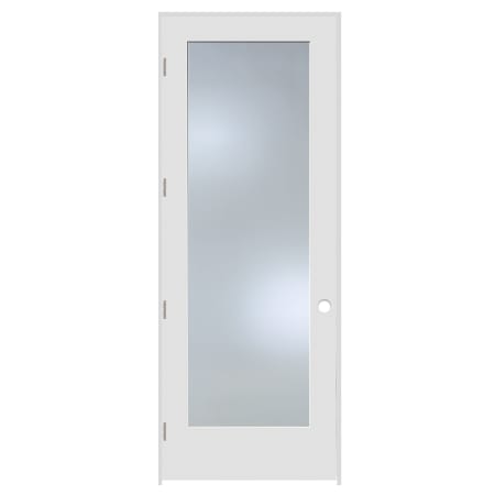 Trimlite 30" by 96" 1 Clear Glass Lite Right Handed Ovolo Edge Interior French Door with Satin Nickel Hinges and 6-9/16" Door Jamb Primed