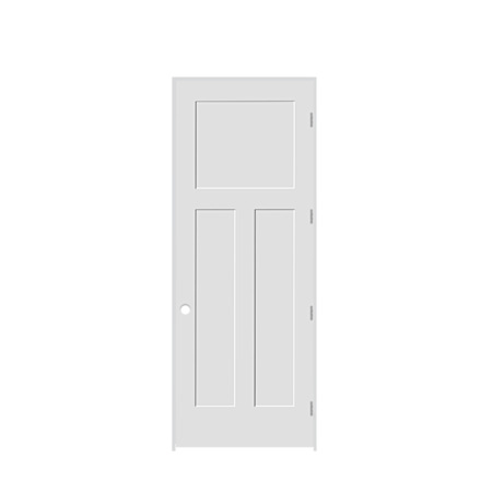 Trimlite 30" by 96" Shaker 1+2-Panel Left Hand Handed Interior Pre-Hung Passage Door with Brushed Chrome Hinges and 6-9/16" Door Jamb Primed