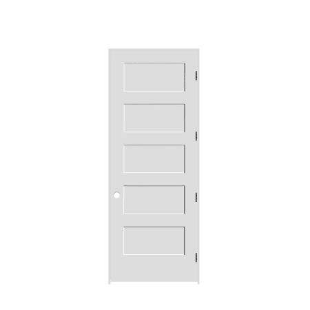 Trimlite 30" by 96" Shaker 5-Panel Left Hand Handed Interior Pre-Hung Passage Door with Oil Rubbed Bronze Hinges and 6-9/16" Door Jamb Primed